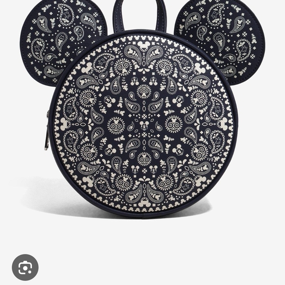 Loungefly Handbags - Loungefly Mickey Paisley Print Round Convertible Backpack